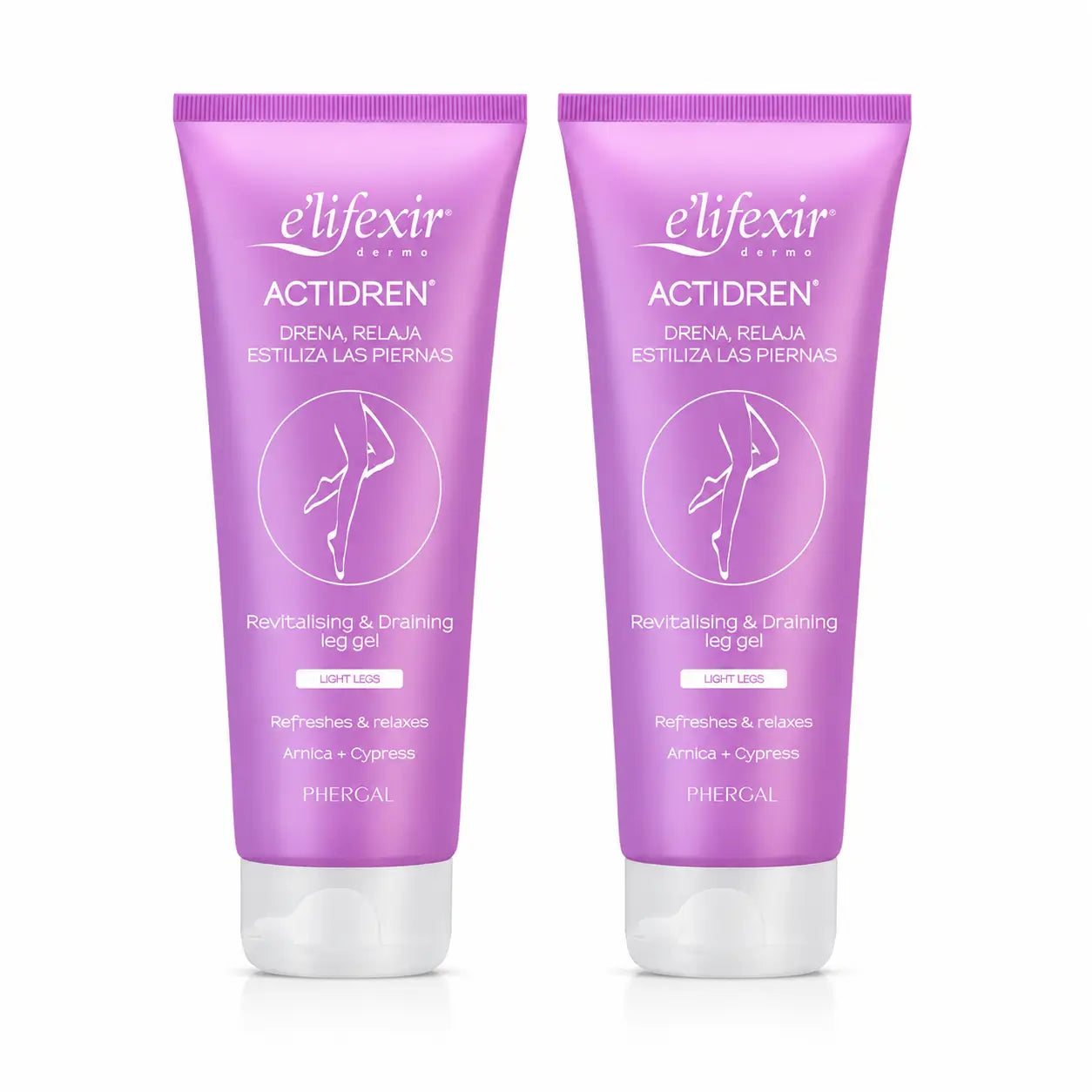 Elifexir Actidren Gel Crema Relajante Drenante Piernas Cansadas 200Ml , pack 2