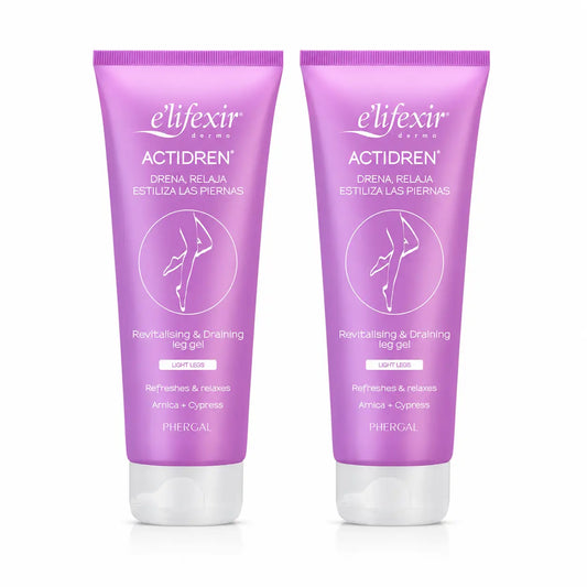 Elifexir Actidren Gel Crema Relajante Drenante Piernas Cansadas 200Ml , pack 2