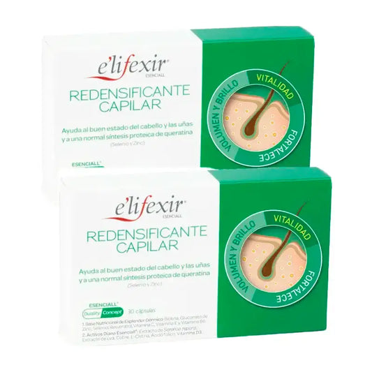 Elifexir Esenciall Redensificante Capilar Anticaída Fortificante, Pack 2 x 30 Cápsulas