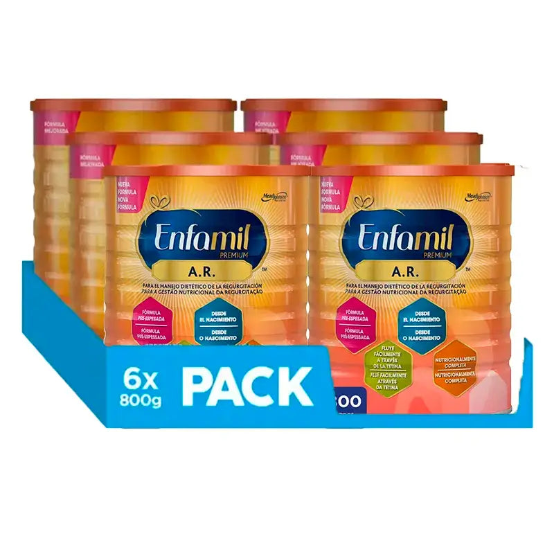 Enfamil A.R. Leche Fórmula Para El Manejo Dietético De La Regurgitación, Pack 6 X 800 Gr