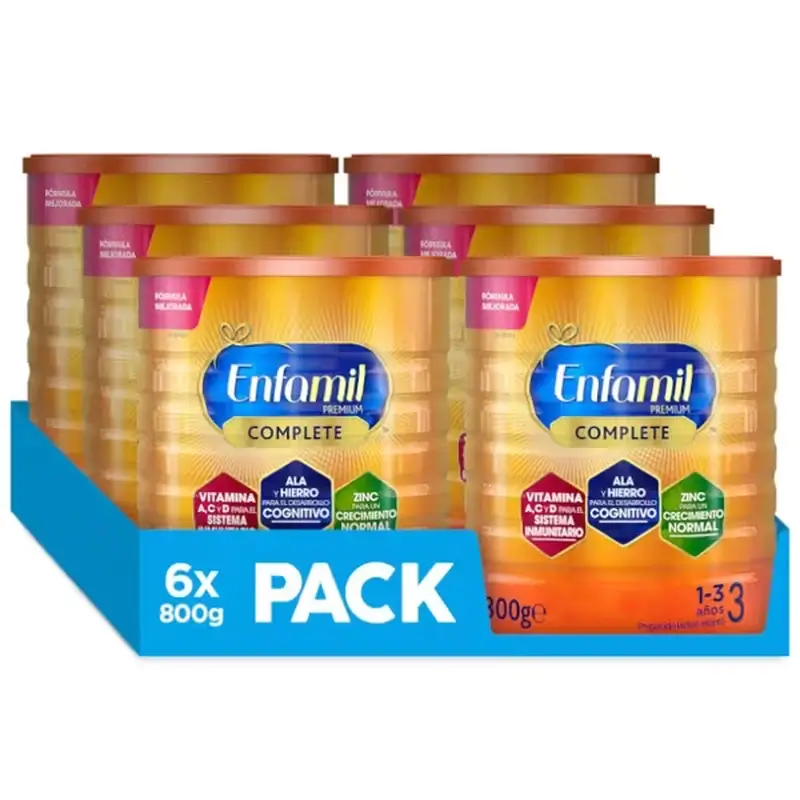 Enfamil Complete 3 Leche De Crecimiento, Pack 6 X 800 Gr