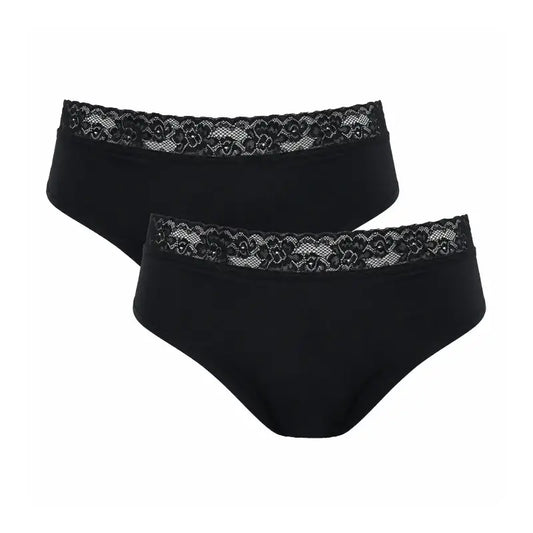 Enna Braga Menstrual Floral Classic Dia - Flujo Abundante, Talla L, Negro, Pack 2 Uds