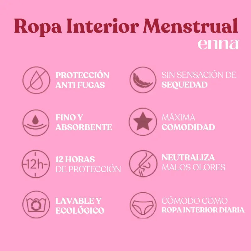 Enna Braga Menstrual Modern Hipster - Flujo Abundante, Talla XL