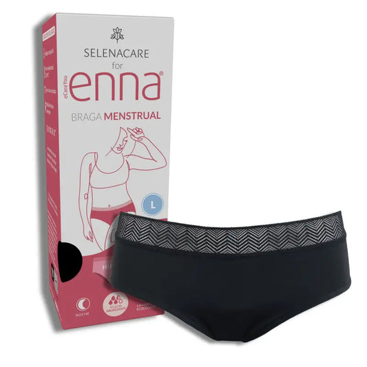 Enna Braga Menstrual Modern Hipster Noche - Flujo Abundante,Talla L, Negro