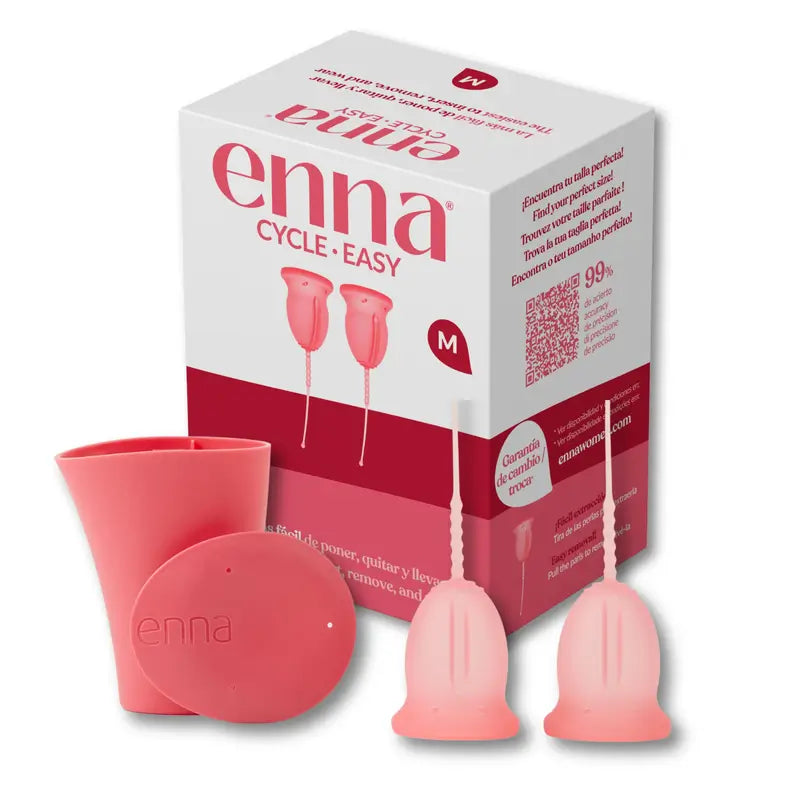 Enna Cycle Easy Copa Menstrual Talla M, 2 Copas + Caja Esteriliz