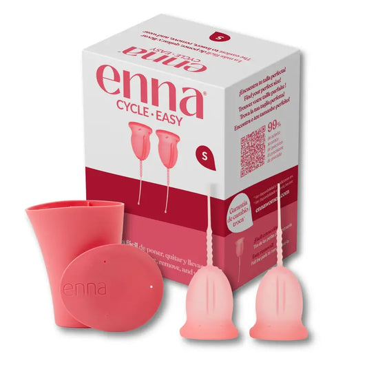 Enna Cycle Easy Copa Menstrual Talla S, 2 Copas + Caja Esteriliz