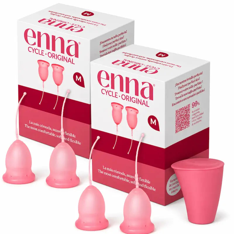 Enna Cycle Original Copa Menstrual Sin Aplicador, Talla M, Pack 2 Uds