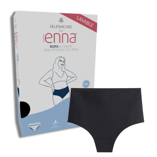 Enna Incontinencia Mujer Cintura Alta 40 Ml Absorción,Talla 2XL, Negro