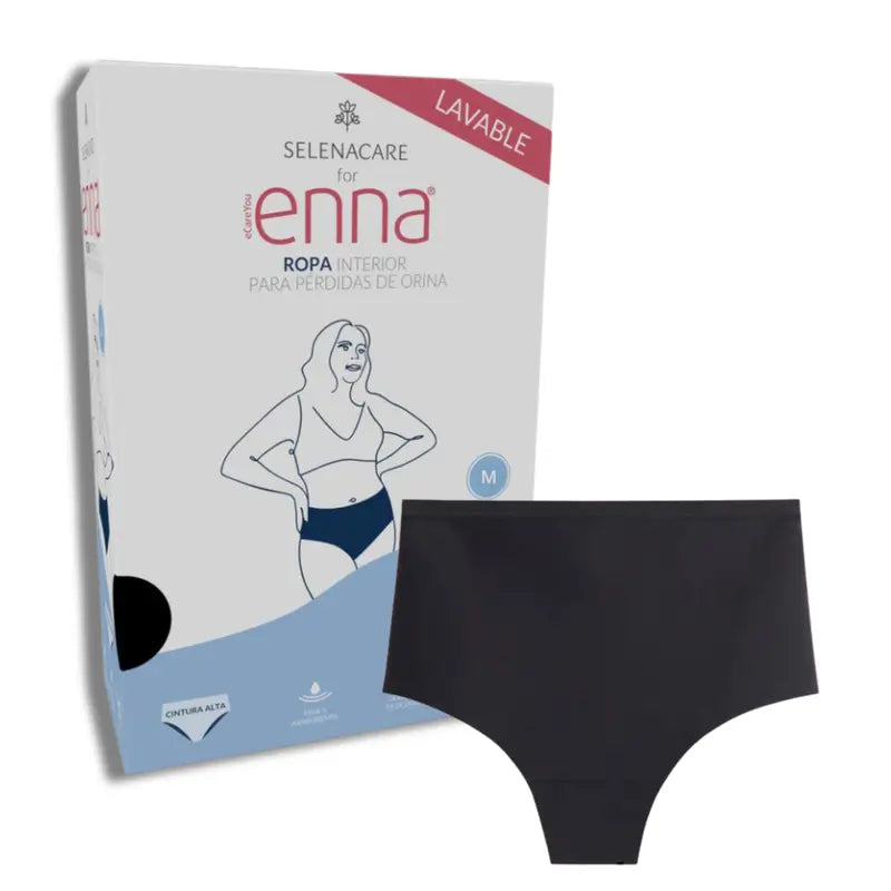 Enna Incontinencia Mujer Cintura Alta 40 Ml, Talla M, Negro