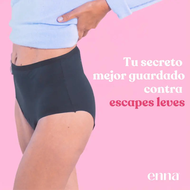 Enna Incontinencia Mujer Cintura Alta 40 Ml, Talla M, Negro
