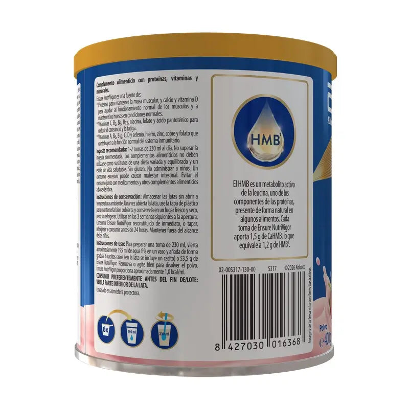 Ensure Nutrivigor Sabor Fresa, 400 g