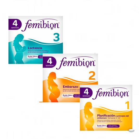 Femibion Pack 1, 2 y 3, 3 cajas x etapa