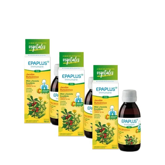Epaplus Immuncare Tos Jarabe Adultos Limón 150 ml, Pack 3