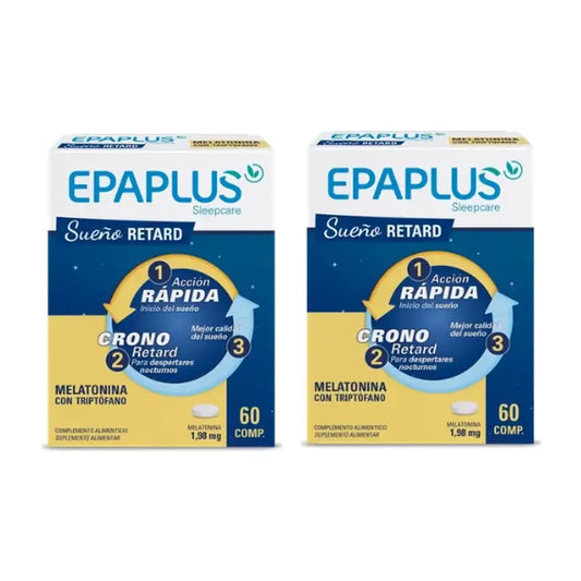 Epaplus Sleepcare Melatonina Retard Con Triptófano Pack 2 x 60 comprimidos