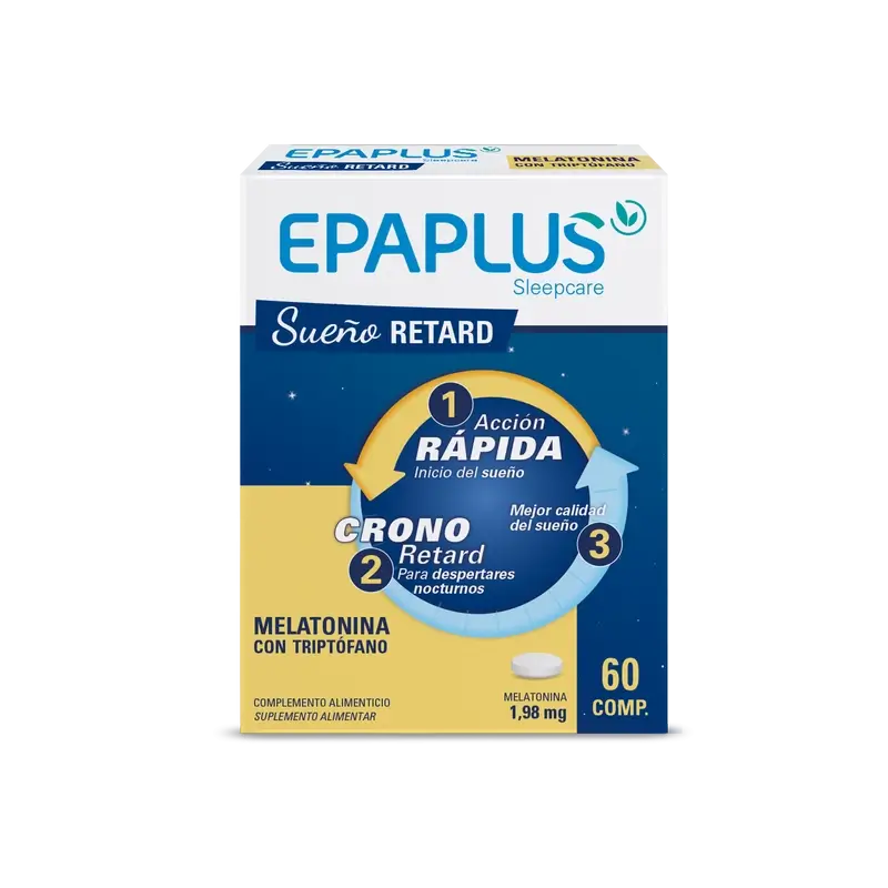 Epaplus Sleepcare Melatonina Retard Con Triptófano Plus , 60 comprimidos