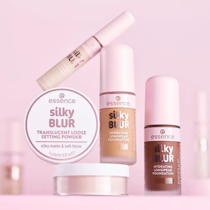 Essence Base Maquillaje Hidratante Larga Duración Silky Blur 100, 30 ml
