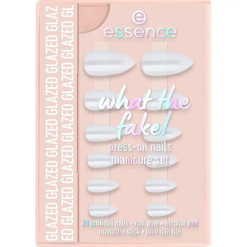 Essence Set De Manicura Con Uñas Postizas What The Fake! Press-On Nails 01 , 28 unidades