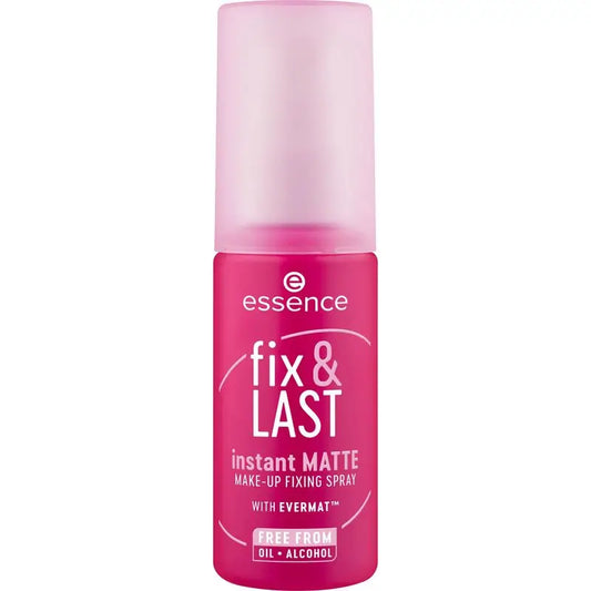 Essence Spray Fijador De Maquillaje Fix & Last Instant Matte Transparente, 50 ml