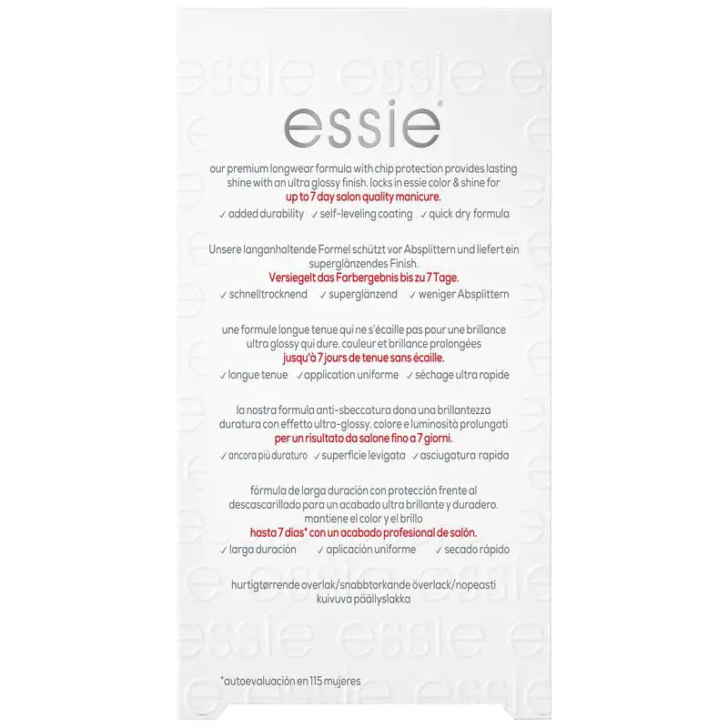 Essie Top Coat De Uñas Stay Longer, Larga Duración Hasta 7 Días, Secado Rápido