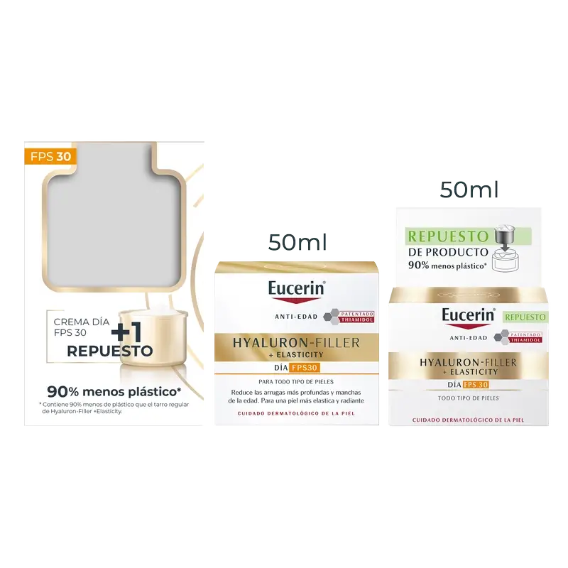 Eucerin Pack Antiedad Elasticity Día Fps 30, 50 Ml+ Recarga, 50 Ml