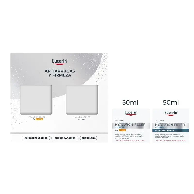 Eucerin Pack Antiedad Hyaluron-Filler Crema De Día Fps 30 50Ml + Crema De Noche 50Ml