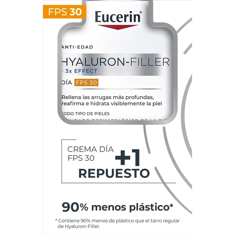 Eucerin Pack Antiedad Hyaluron Filler Día Fps30, 50Ml + Recarga, 50Ml