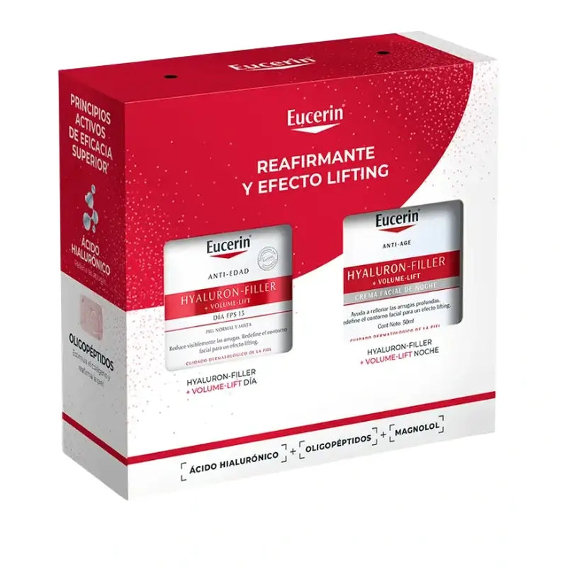 Eucerin Pack Antiedad Hyaluron-Filler + Volume-Lift Crema De Día Fps 15 50Ml + Crema De Noche 50Ml