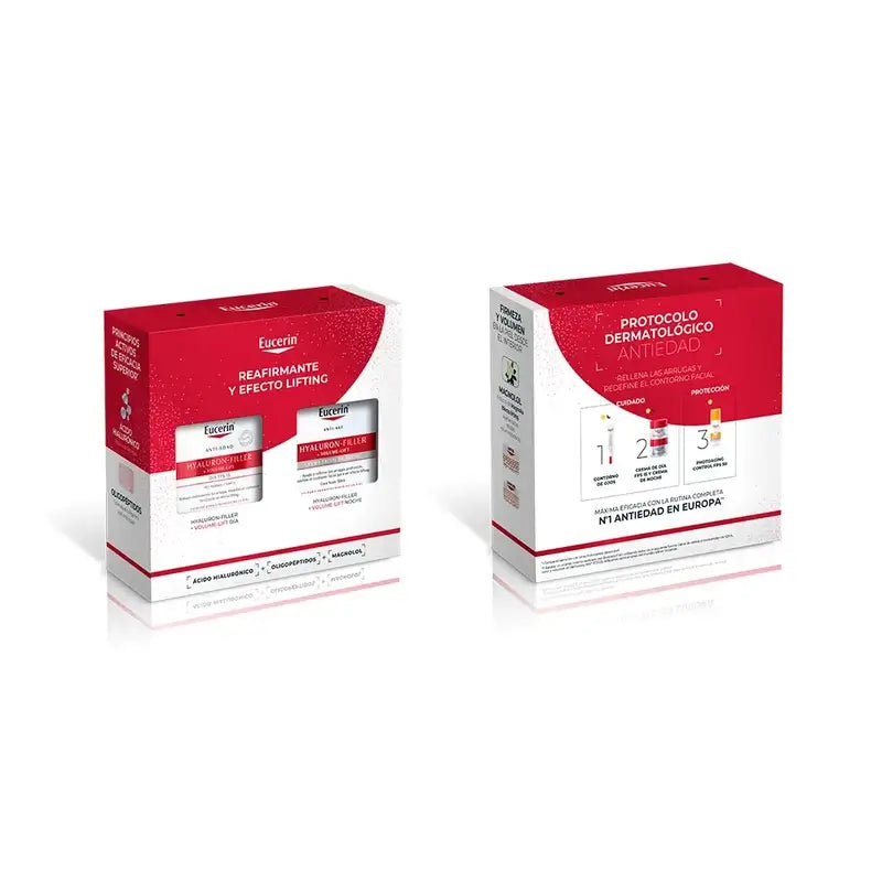 Eucerin Pack Antiedad Hyaluron-Filler + Volume-Lift Crema De Día Fps 15 50Ml + Crema De Noche 50Ml
