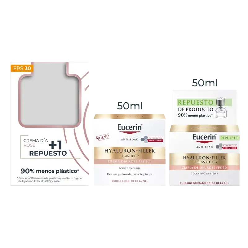 Eucerin Pack Antiedad Rosé Fps 30, 50 Ml + Recarga, 50 Ml