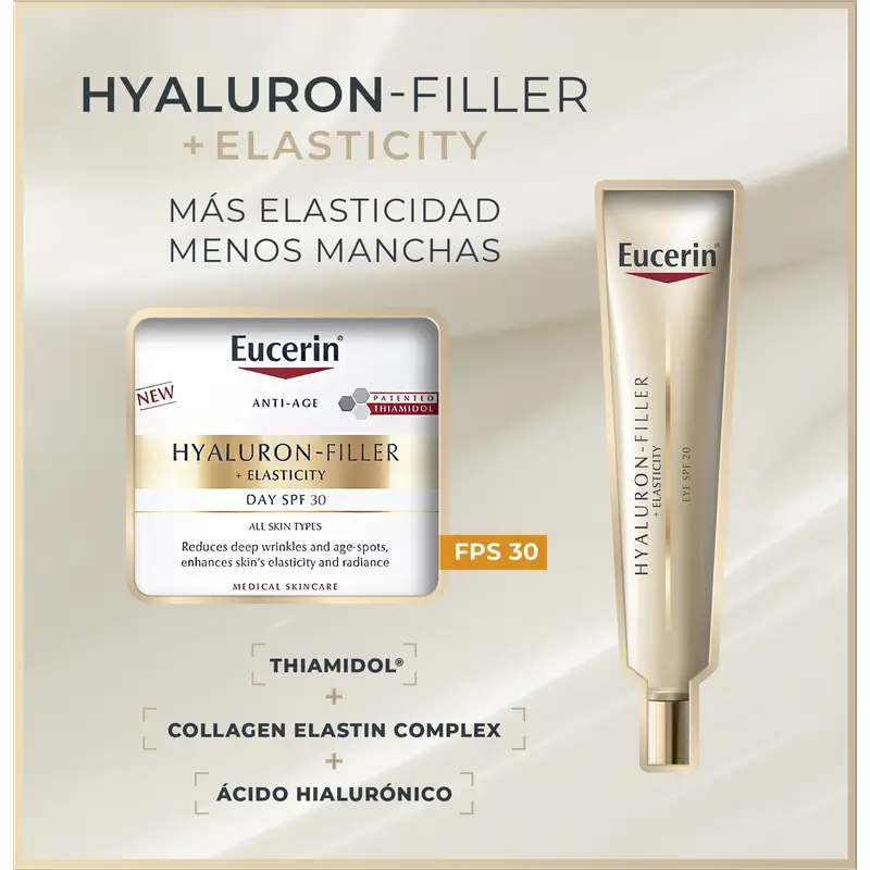 Eucerin Pack Hyaluron Filler Elasticity Crema Día Spf30 50Ml + Contorno De Ojos 15Ml