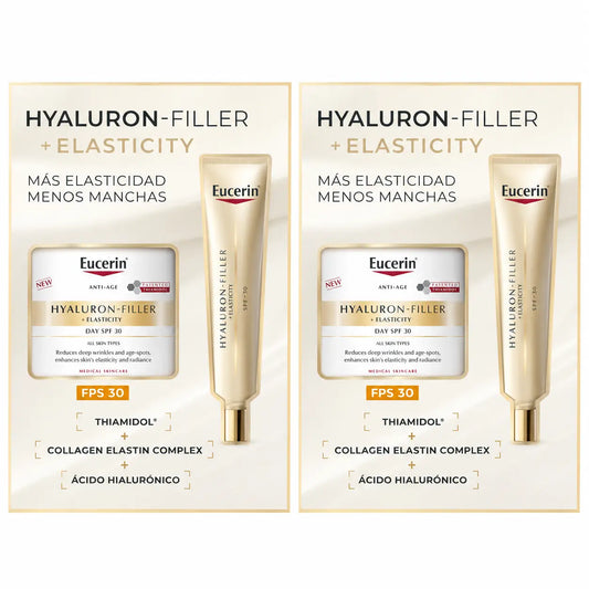 Eucerin Pack Hyaluron Filler Elasticity Crema Día Spf30 50Ml + Contorno De Ojos 15Ml , pack 2