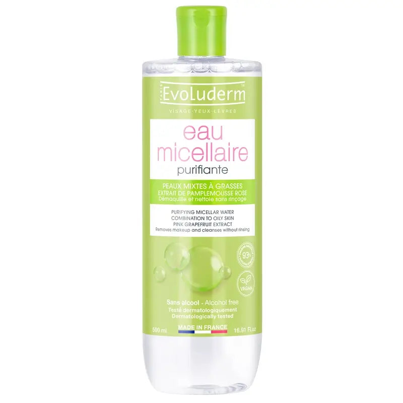 Evoluderm Agua Micelar Pieles Mixtas, 500 ml