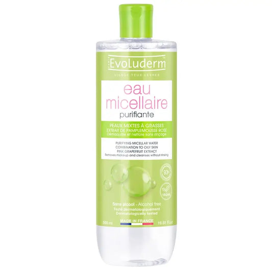 Evoluderm Agua Micelar Pieles Mixtas, 500 ml