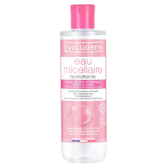 Evoluderm Agua Micelar Pieles Secas/Sensibles, 250 ml