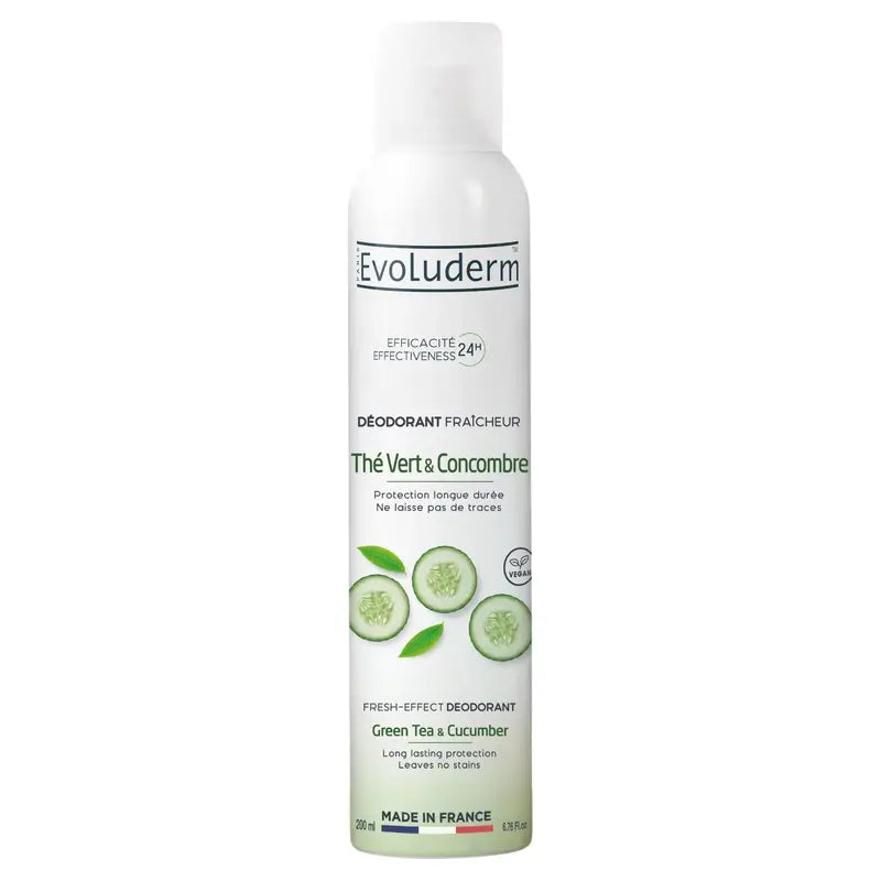 Evoluderm Desodorante Té Verde Y Pepino 24H, 200 ml