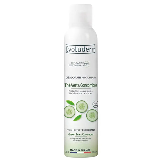 Evoluderm Desodorante Té Verde Y Pepino 24H, 200 ml