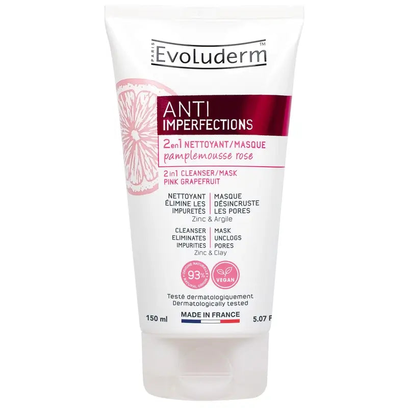 Evoluderm Gel/ Mascarilla Limpiadora 2X1, 150 ml