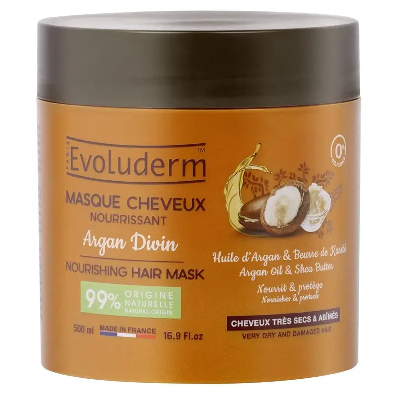 Evoluderm Mascarilla Capilar Argan Divin, 500 ml
