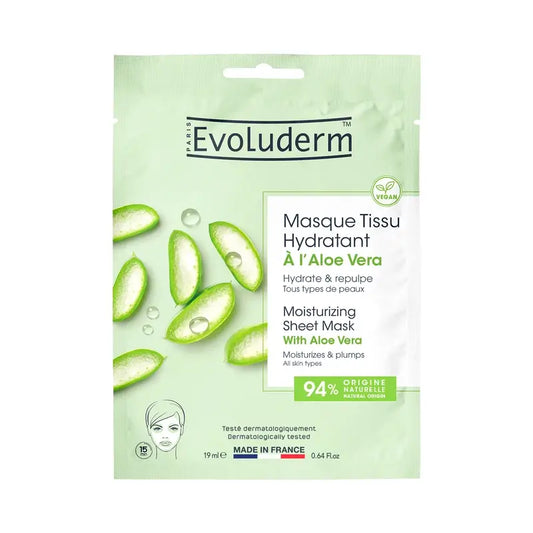 Evoluderm Mascarilla De Hoja Con Aloe Vera, 1 pc / 19