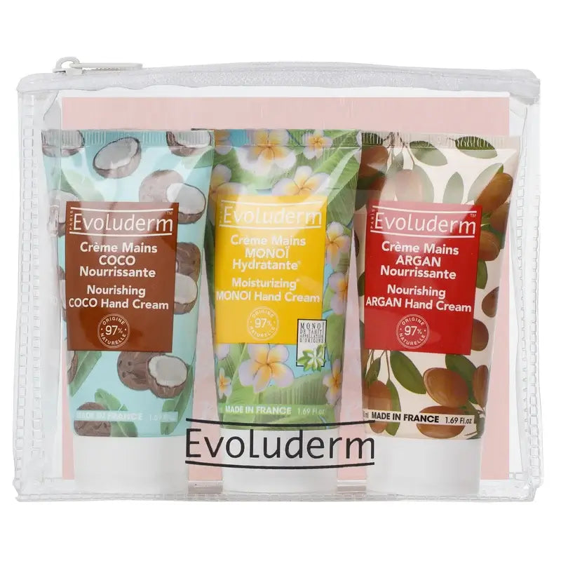 Evoluderm Travel Set Hand Cream X3 - (Monoi/Coco/Karité), 50/50/50 ml