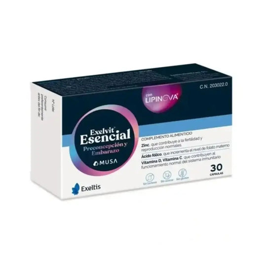 Exelvit Esencial Preconcepción y Embarazo, 30 Cápsulas