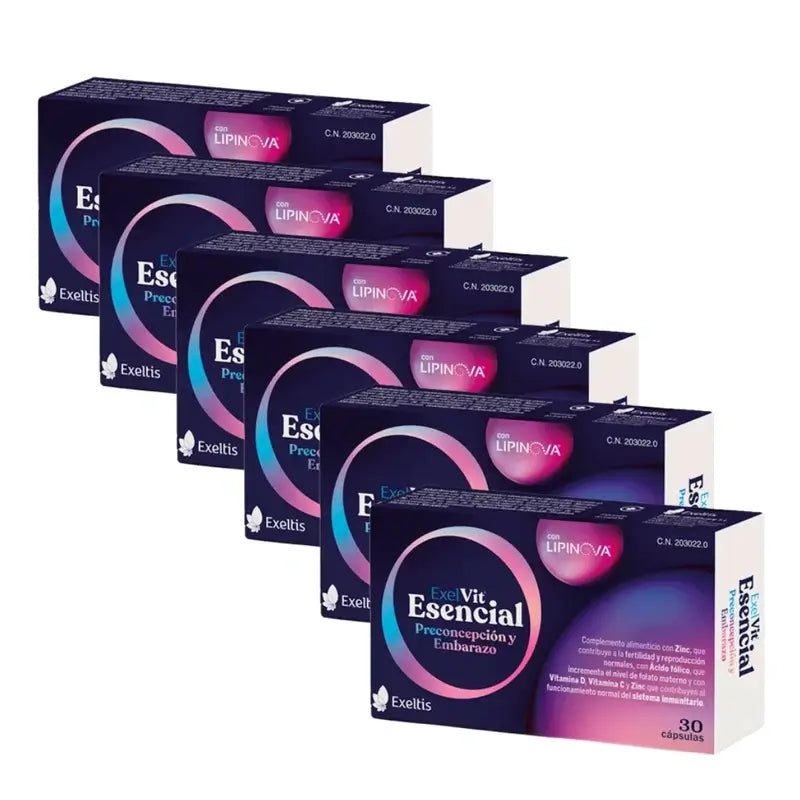 Exelvit Esencial Preconcepción y Embarazo, 6x30 Cápsulas