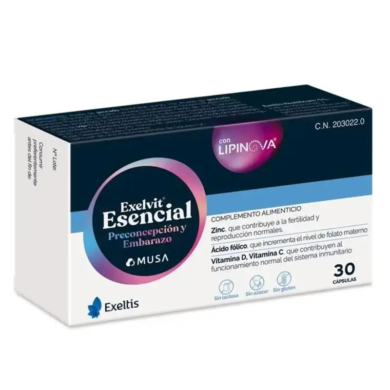 Exelvit Esencial Preconcepción y Embarazo, 6x30 Cápsulas