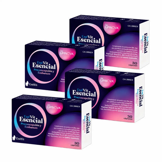 Exelvit Esencial Preconcepción y Embarazo, Pack 4 x 30 Cápsulas