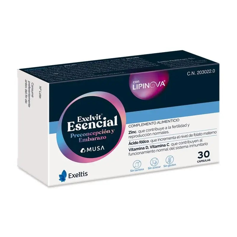 Exelvit Triplo Esencial Preconcepción Y Embarazo, 3 x 30 capsulas