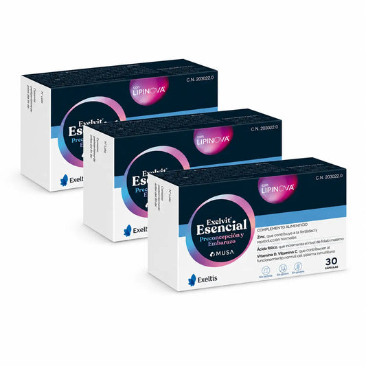 Exelvit Triplo Esencial Preconcepción Y Embarazo, 3 x 30 capsulas