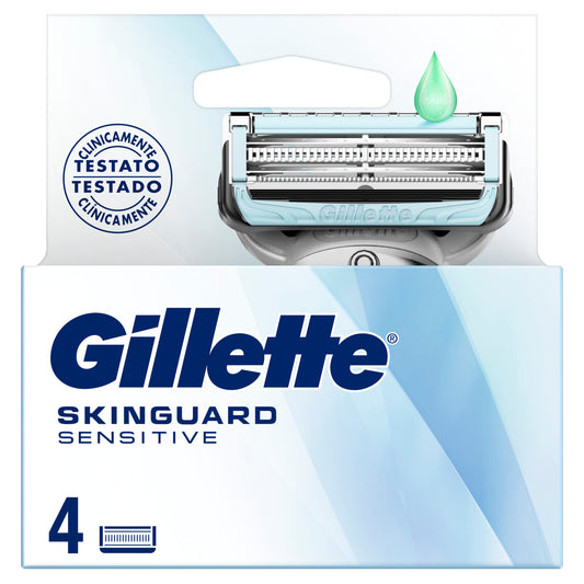 Gillette Recambios Skinguard Sensitive Compatibles Con Mangos Fusion , 4 unidades