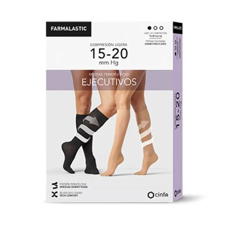 Farmalastic Calcetín Ejecutivo Mujer Negro, Talla L