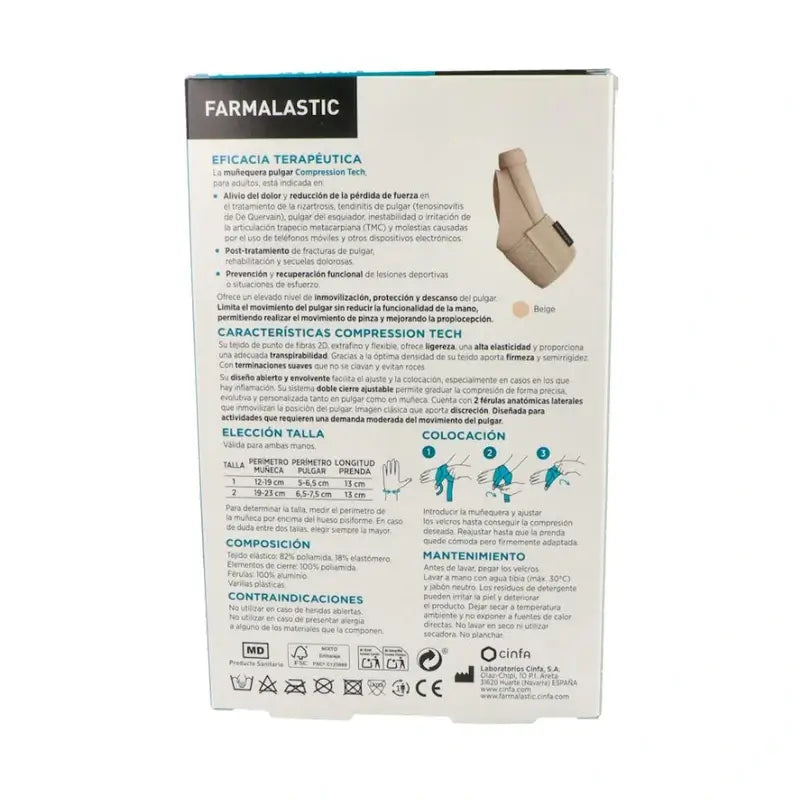 Farmalastic Muñequera Metapulgar Beige