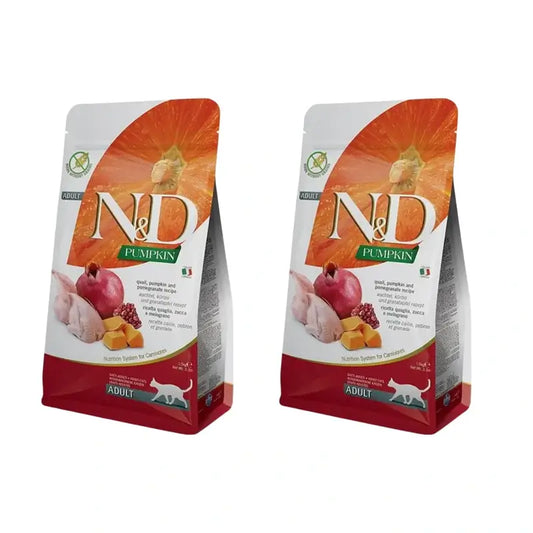 Farmina N&D Cat Calabaza Codorniz 300Gr, Pienso Para Gatos, Pack De 2